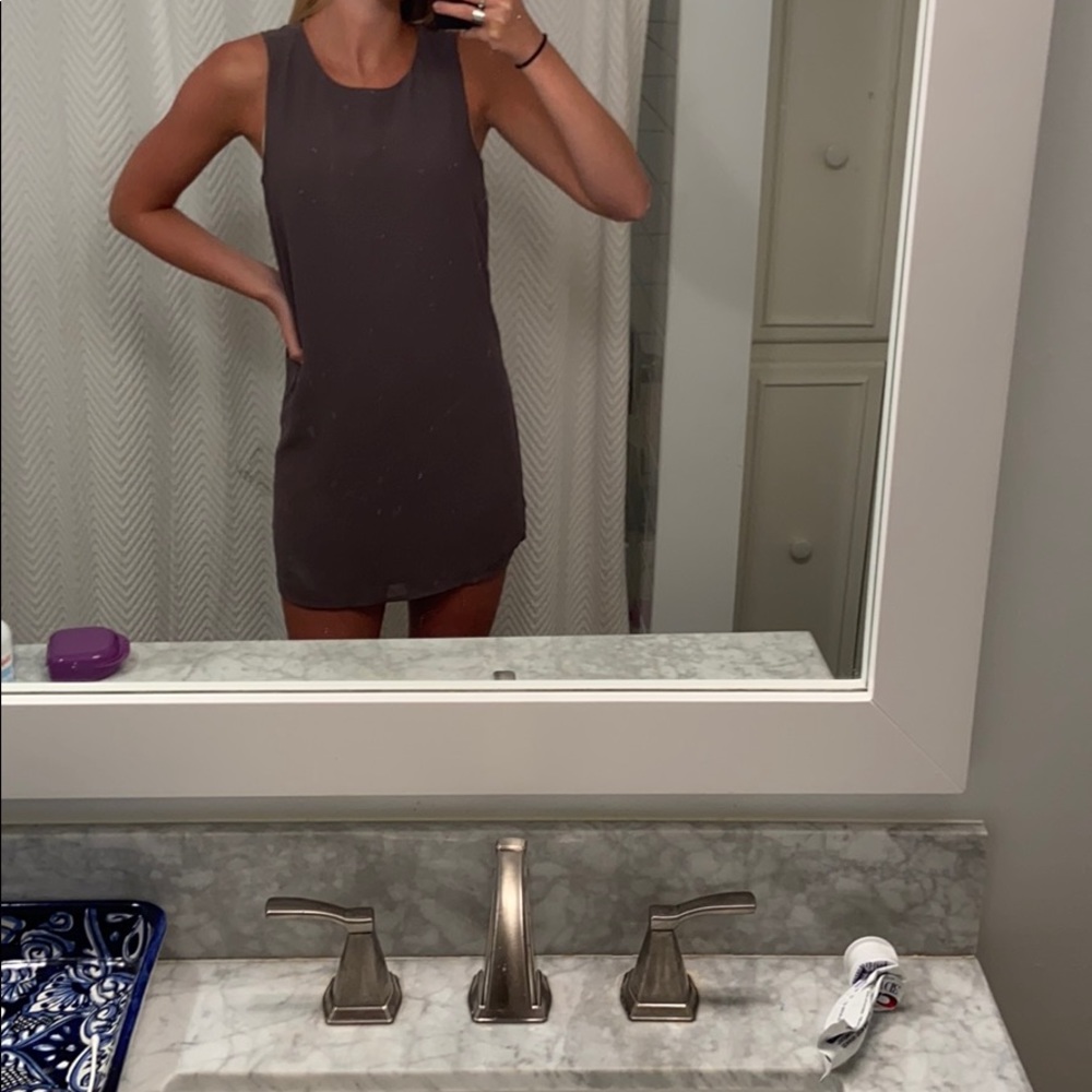 Taupe grey sheath dress